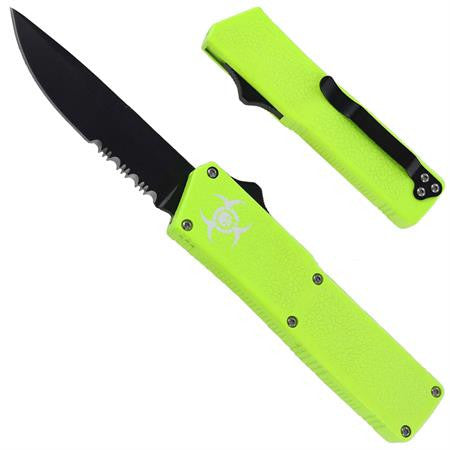 Lightning OTF Knife Green Hazardous Plague Automatic Dual Action Knife-OTF - Tophatter Daily Deals