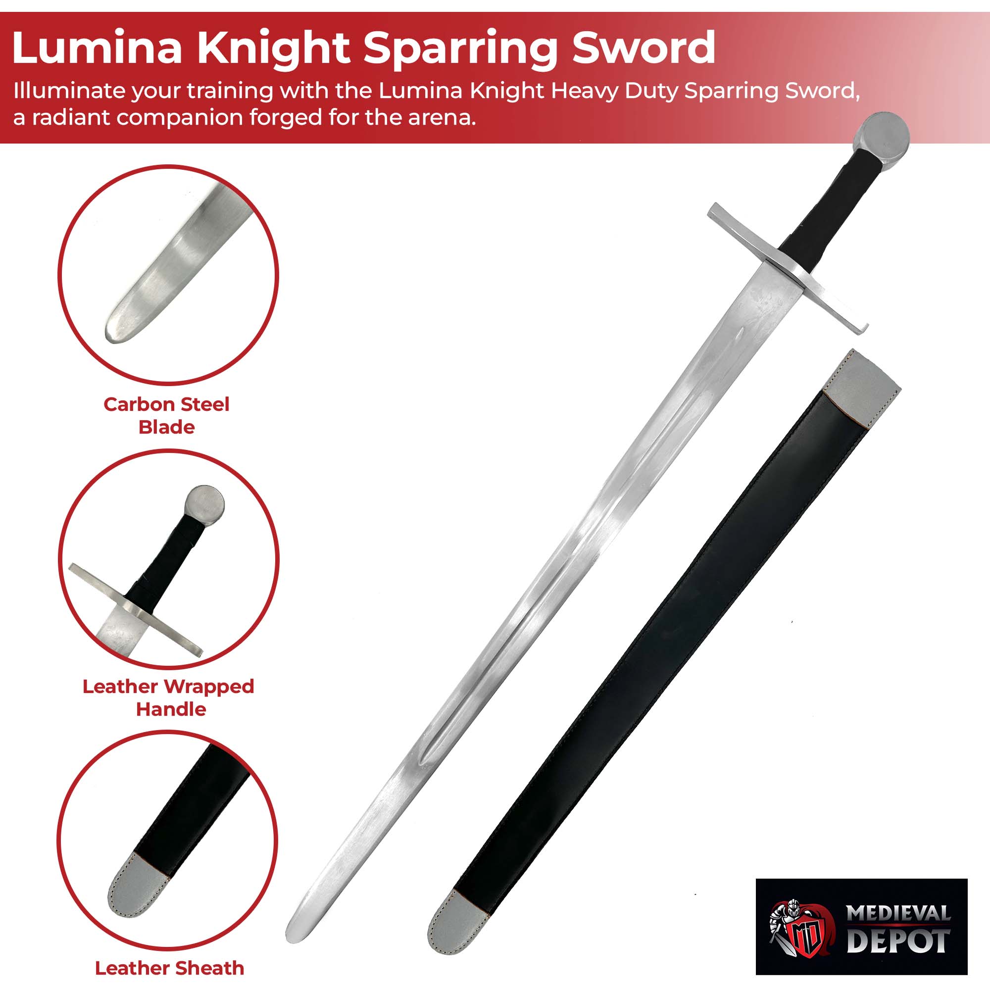 Lumina Knight Heavy Duty Sparring Sword Swords - Tophatter Daily Deals