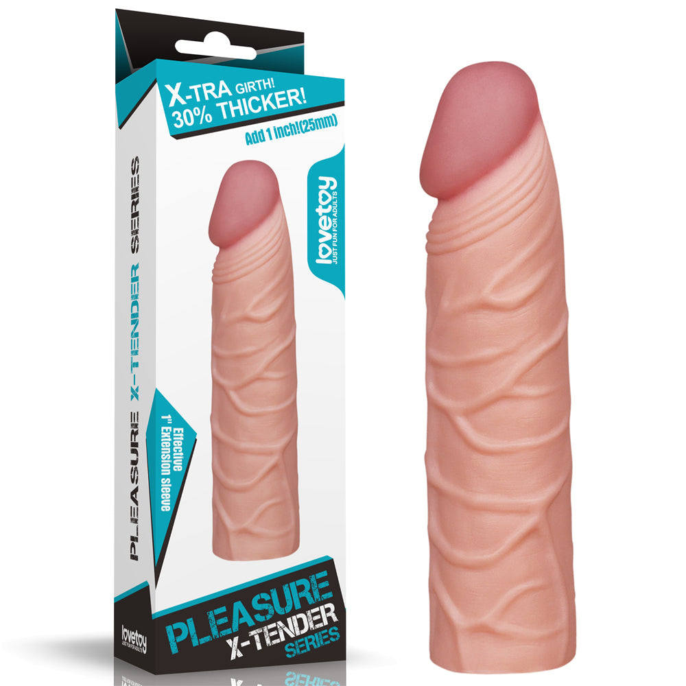 Pleasure X-Tender (Flesh) – 30% thicker. 1" inch extra Penis Extension Sleeve > Sex Toys For Men > Penis Sleeves - Tophatter Daily Deals