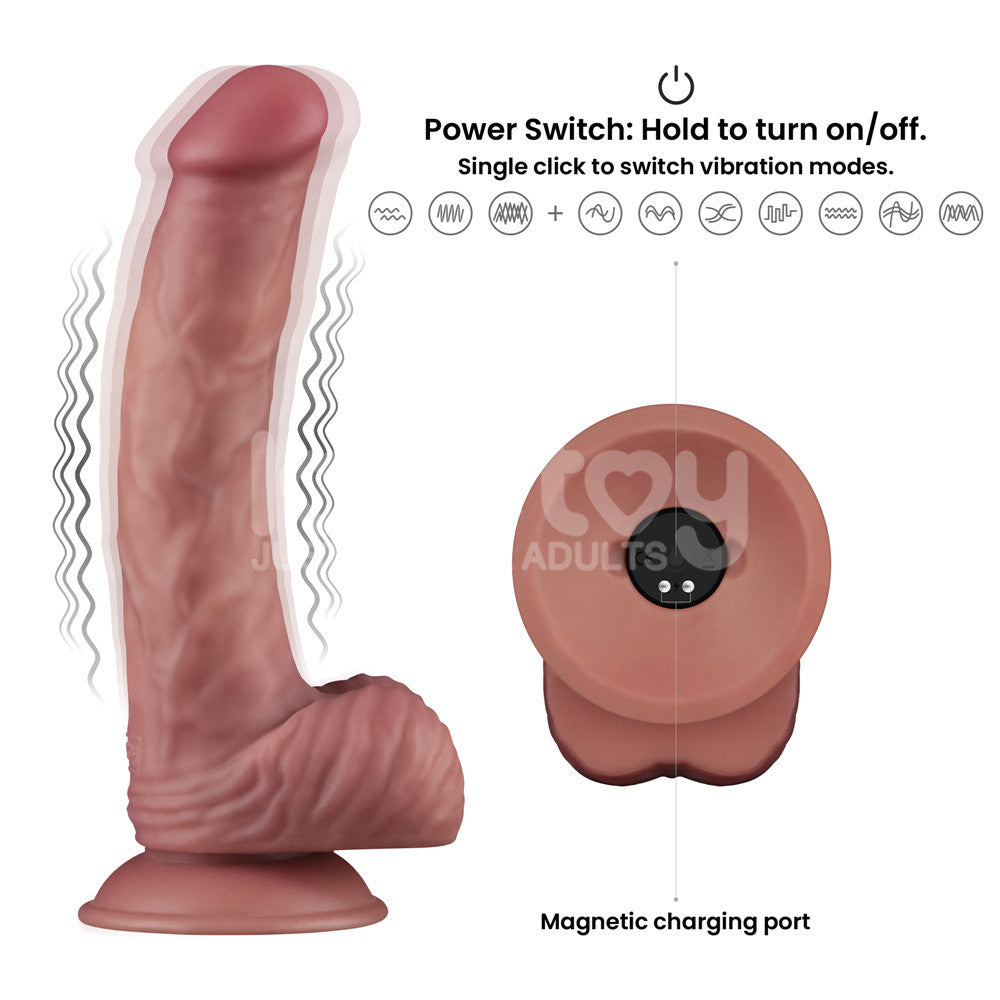 Lovetoy Dual-Density Power Cock – USB Rechargeable 9 Inch Vibrating Dildo > Vibrators > Realistic Vibrators - Tophatter Daily Deals
