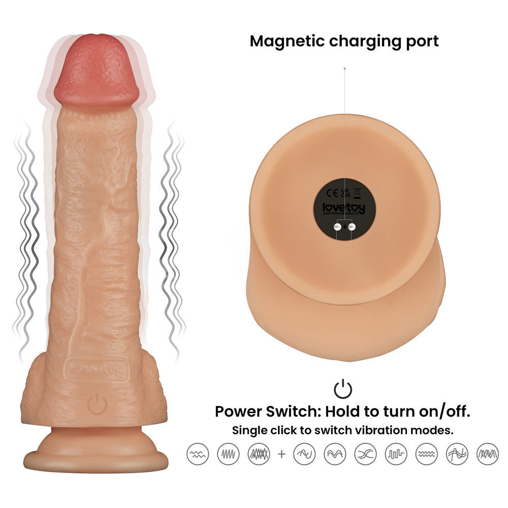 Power Basics 8 Inch Vibrating Dildo – Lifelike Waterproof Dildo > Vibrators > Realistic Vibrators - Tophatter Daily Deals