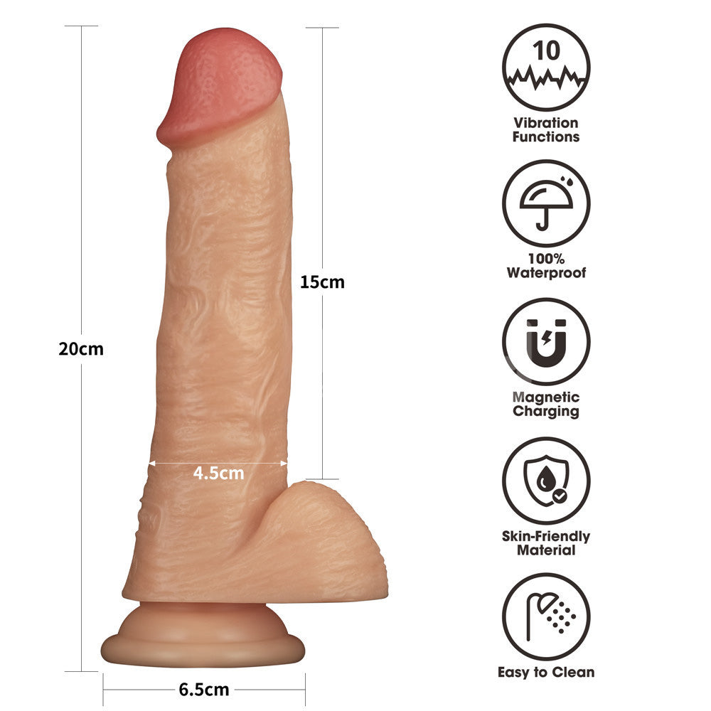 Power Basics 8 Inch Vibrating Dildo – Lifelike Waterproof Dildo > Vibrators > Realistic Vibrators - Tophatter Daily Deals