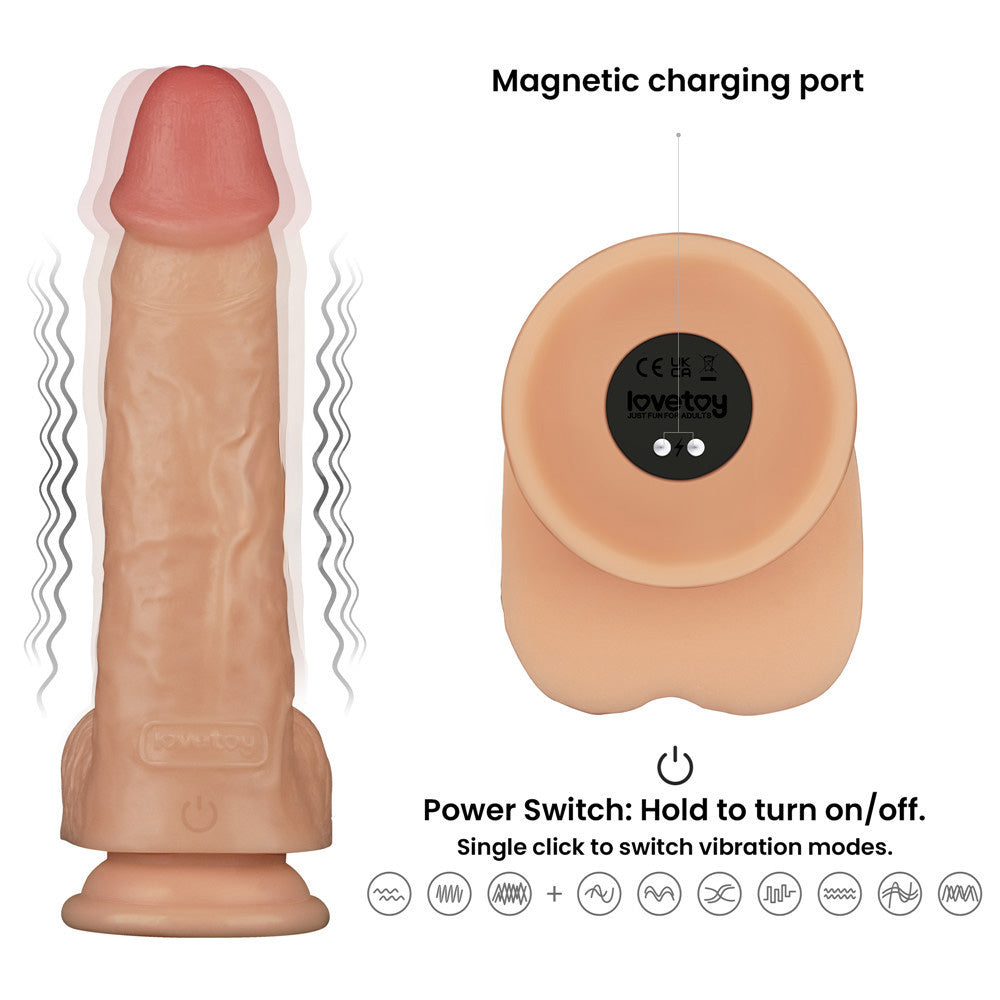 Power Basics 9 Inch Vibrating Dildo – Realistic Design Dildo > Vibrators > Realistic Vibrators - Tophatter Daily Deals
