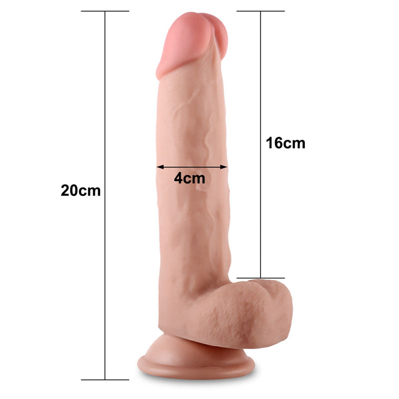 Sliding Skin Dual Layer Dong – 20.3 cm Realistic Flexible Dong > Dildos > Realistic Dildos - Tophatter Daily Deals