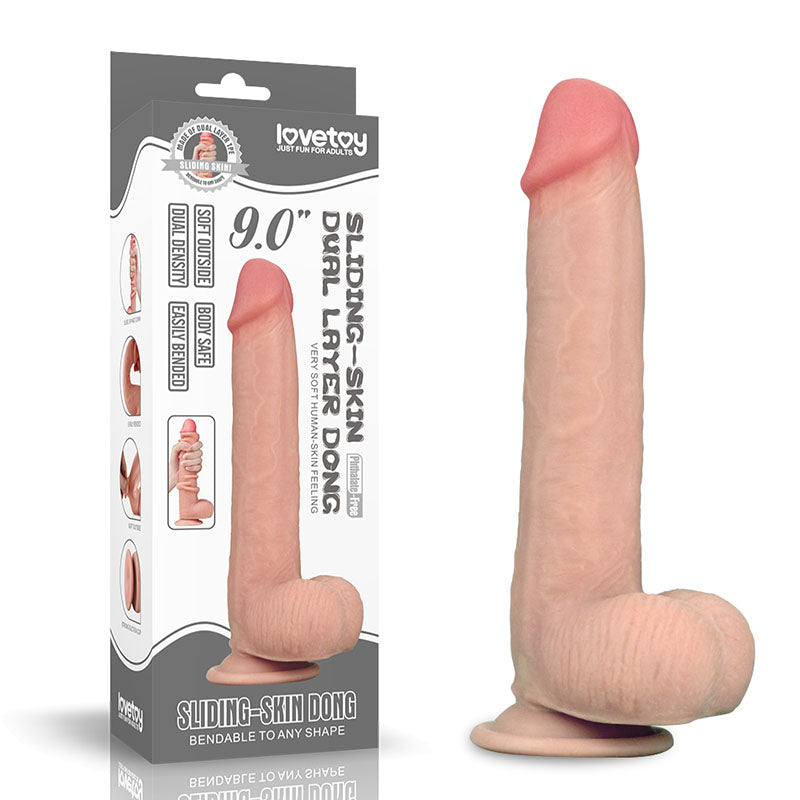 Sliding Skin Dual Layer Dong – Realistic 23 cm Flexible Dong > Dildos > Realistic Dildos - Tophatter Daily Deals
