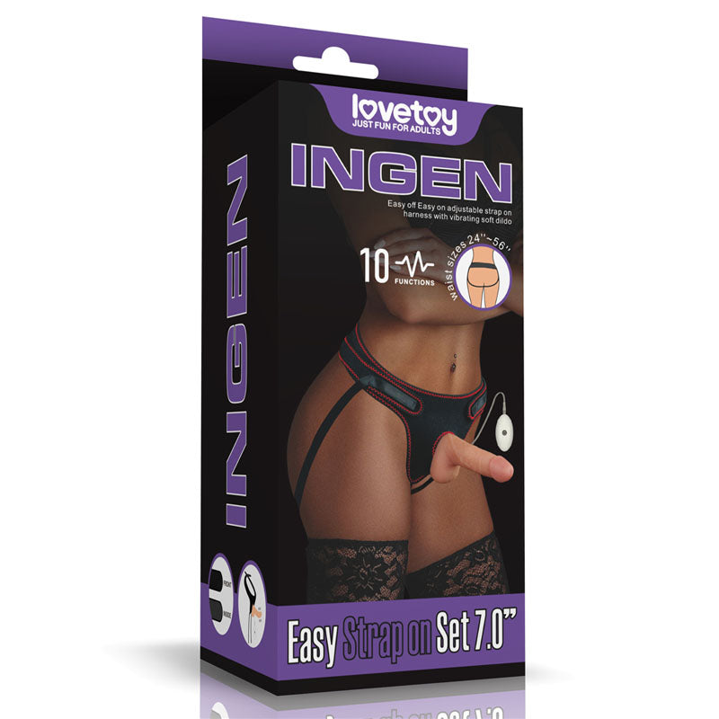 Ingen Vibrating Easy Strap-On Set – 17.8 cm Vibrating Strap-On > Dildos > Strap On Dildos - Tophatter Daily Deals