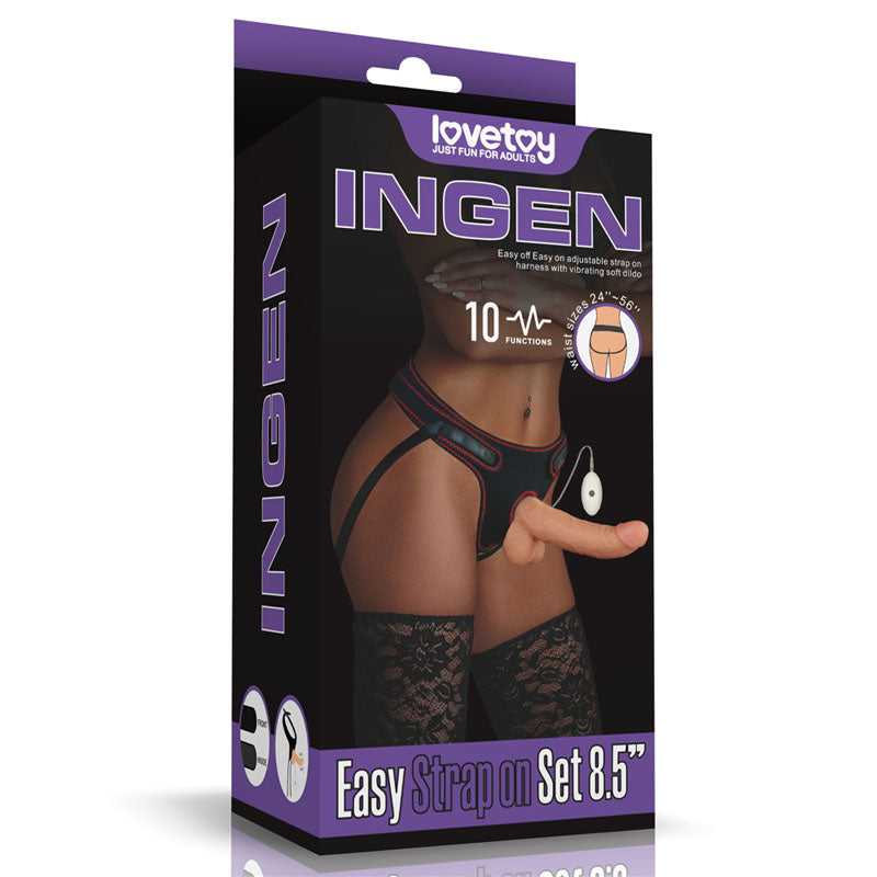 Ingen Vibrating Easy Strap-On Set – 21.6 cm Vibrating Strap-On > Dildos > Strap On Dildos - Tophatter Daily Deals