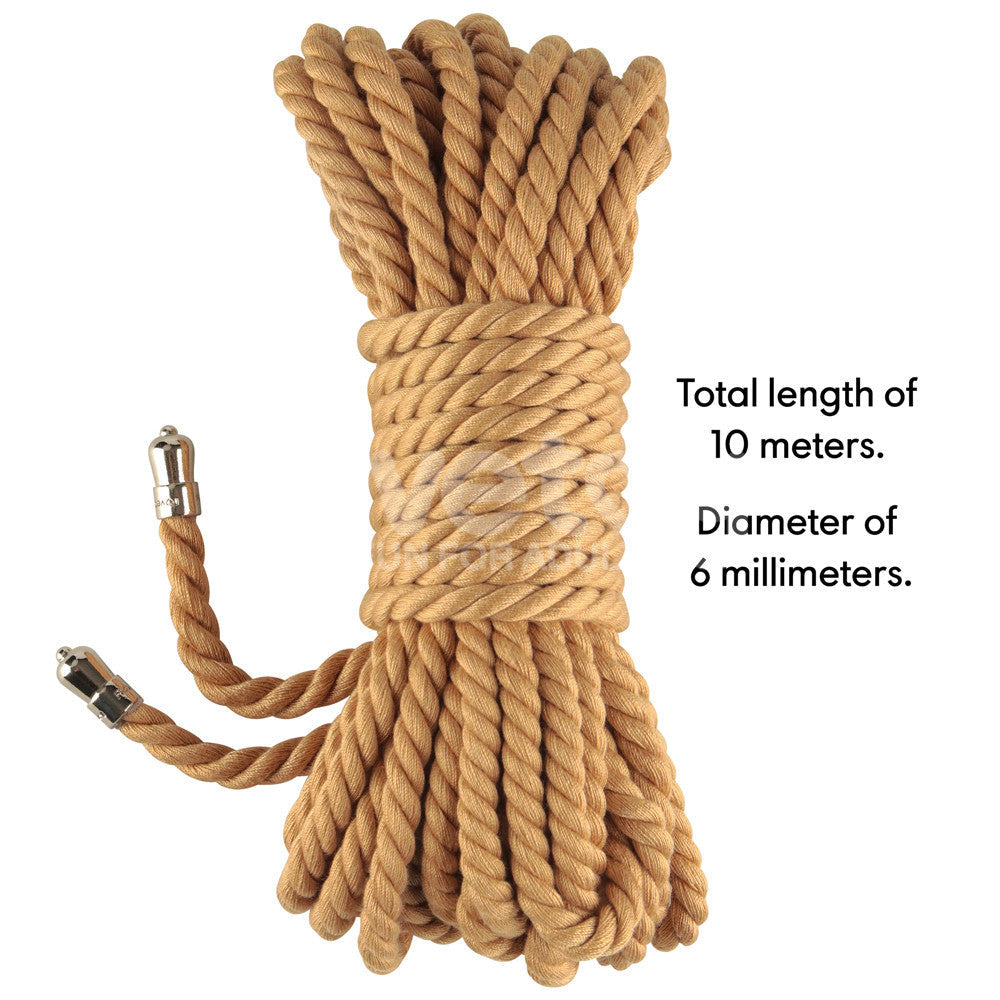 Rebellion Reign Natural Knot Bondage Rope 10 Meter Durable Cotton-Soft Rope > Bondage Gear > Rope - Tophatter Daily Deals