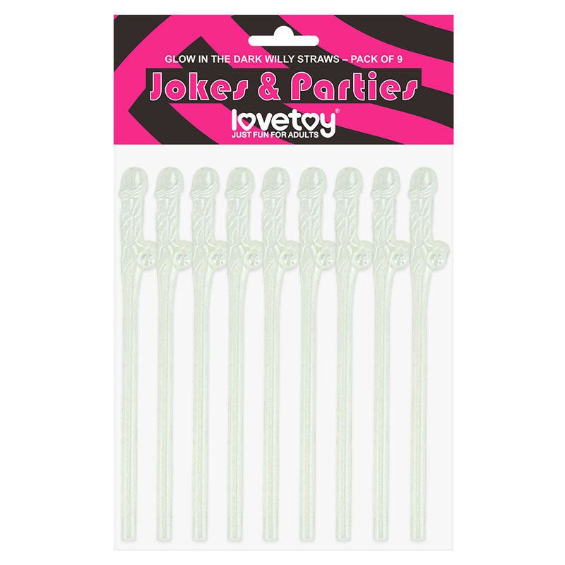 Willy Straws Glow in the Dark 9 Pack – Glow in the Dark Straws > Novelties > Party Supplies - Tophatter Daily Deals