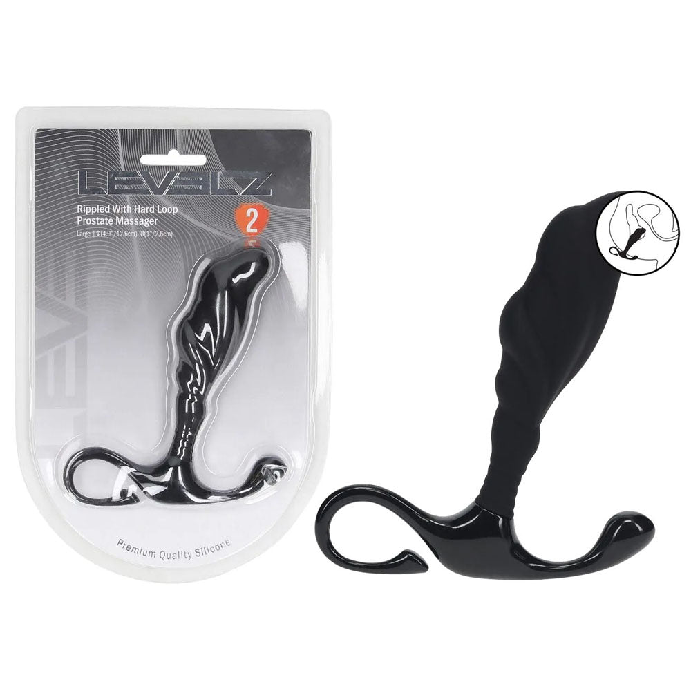 Levelz Rippled with Hard Loop (Large) – Silicone Large Prostate Massager > Anal Range > Prostate Plugs - Tophatter Daily Deals