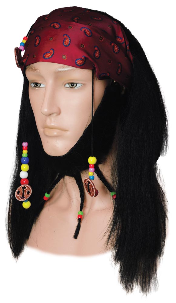 Buccaneer Johnny Wig with Bandana ATP7003 Halloween Wigs - Tophatter Daily Deals