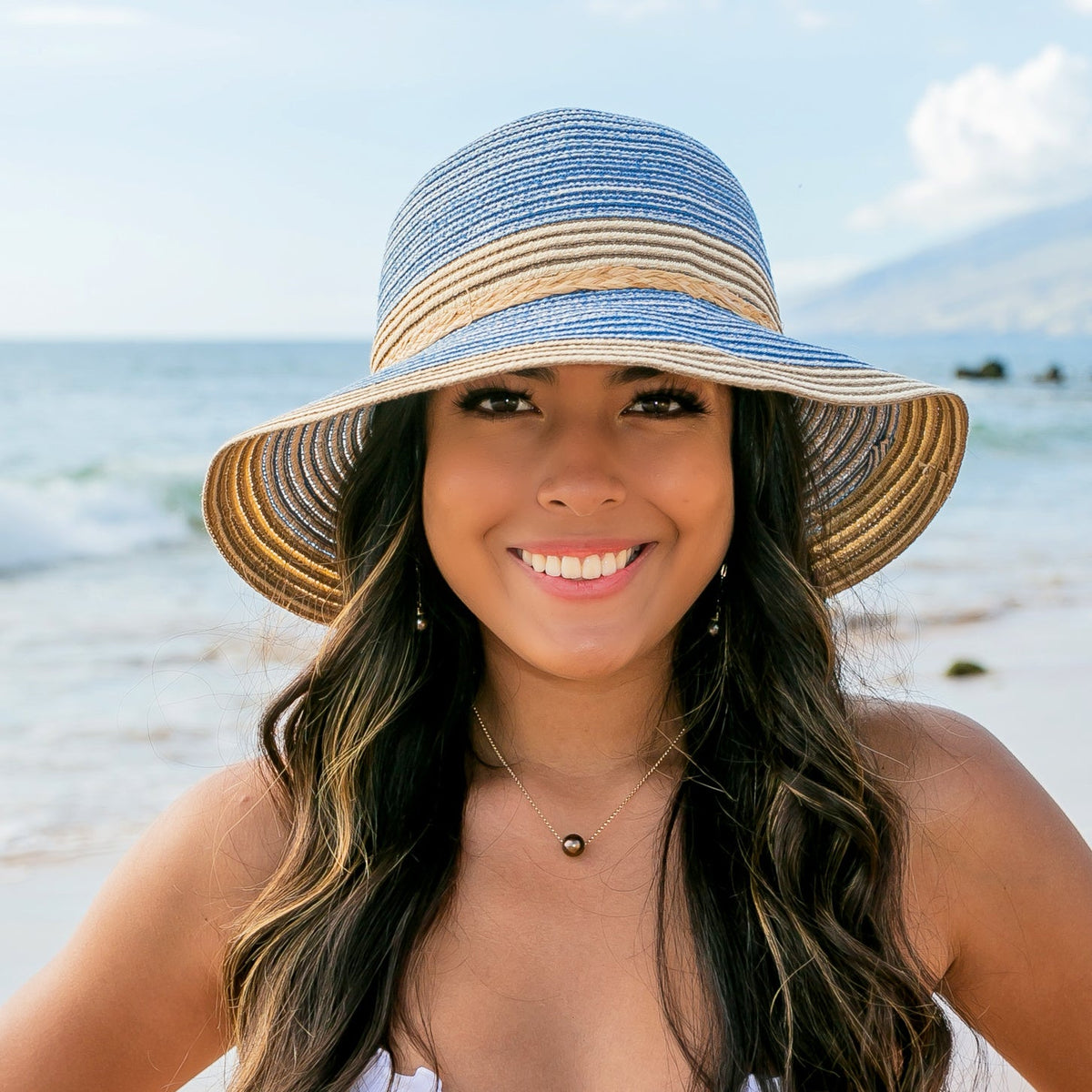 Multi-Stripe Bow Accent Sunhat Hats - Tophatter Daily Deals