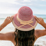 Multi-Stripe Bow Accent Sunhat Hats - Tophatter Daily Deals