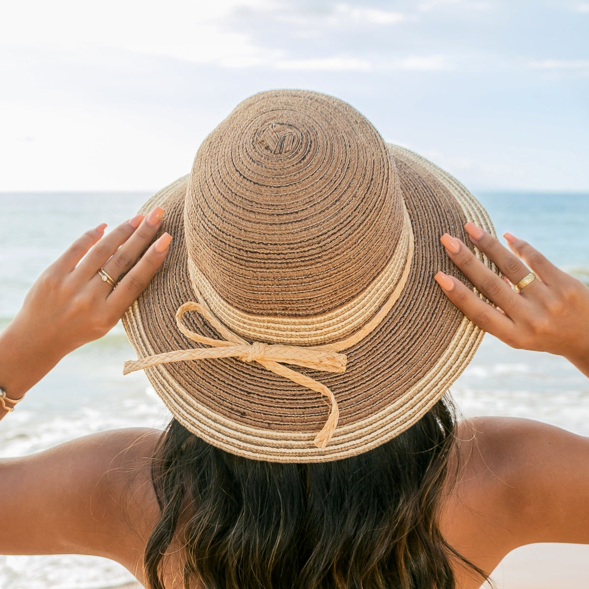 Multi-Stripe Bow Accent Sunhat Hats - Tophatter Daily Deals