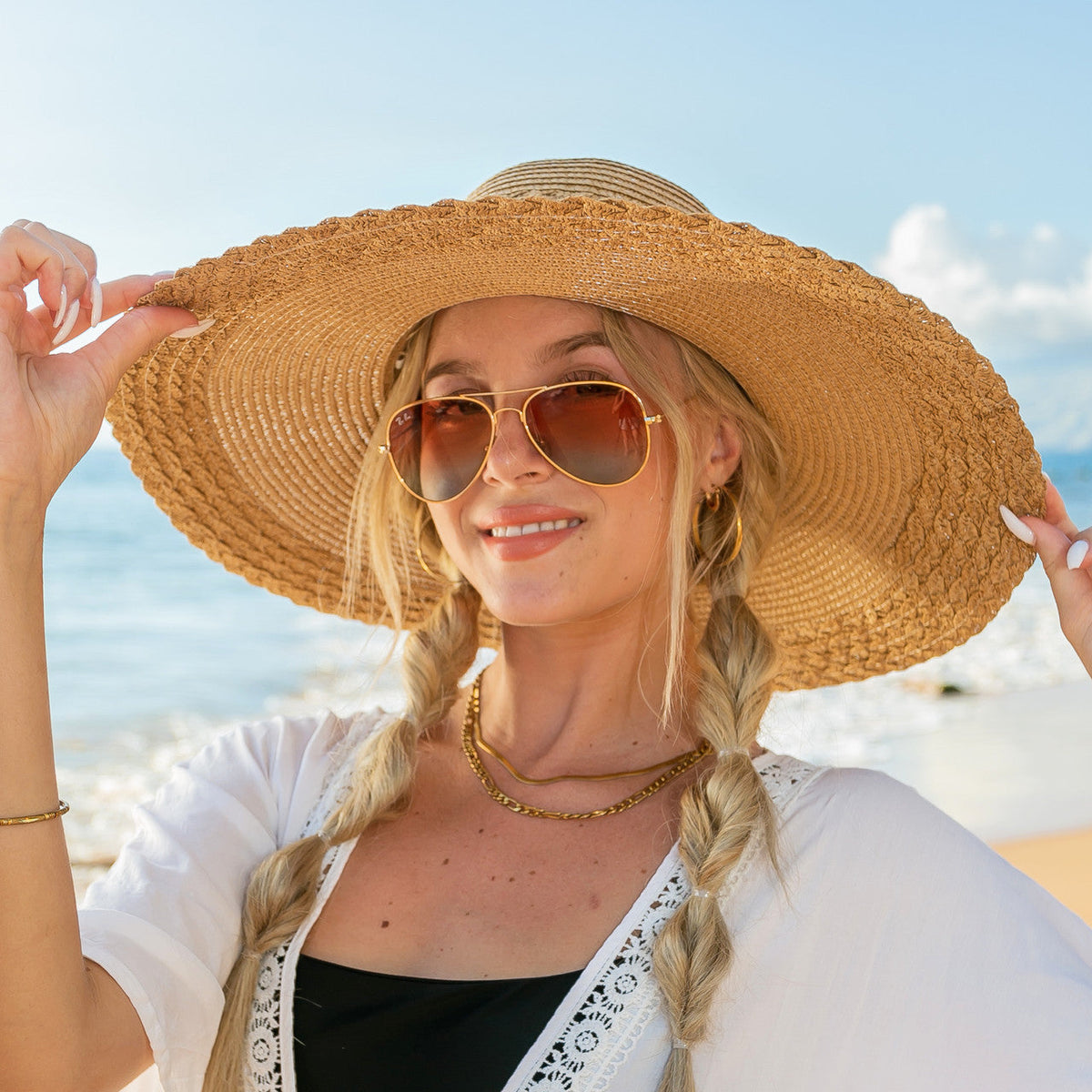 Scallop Edge Sunhat Hats - Tophatter Daily Deals