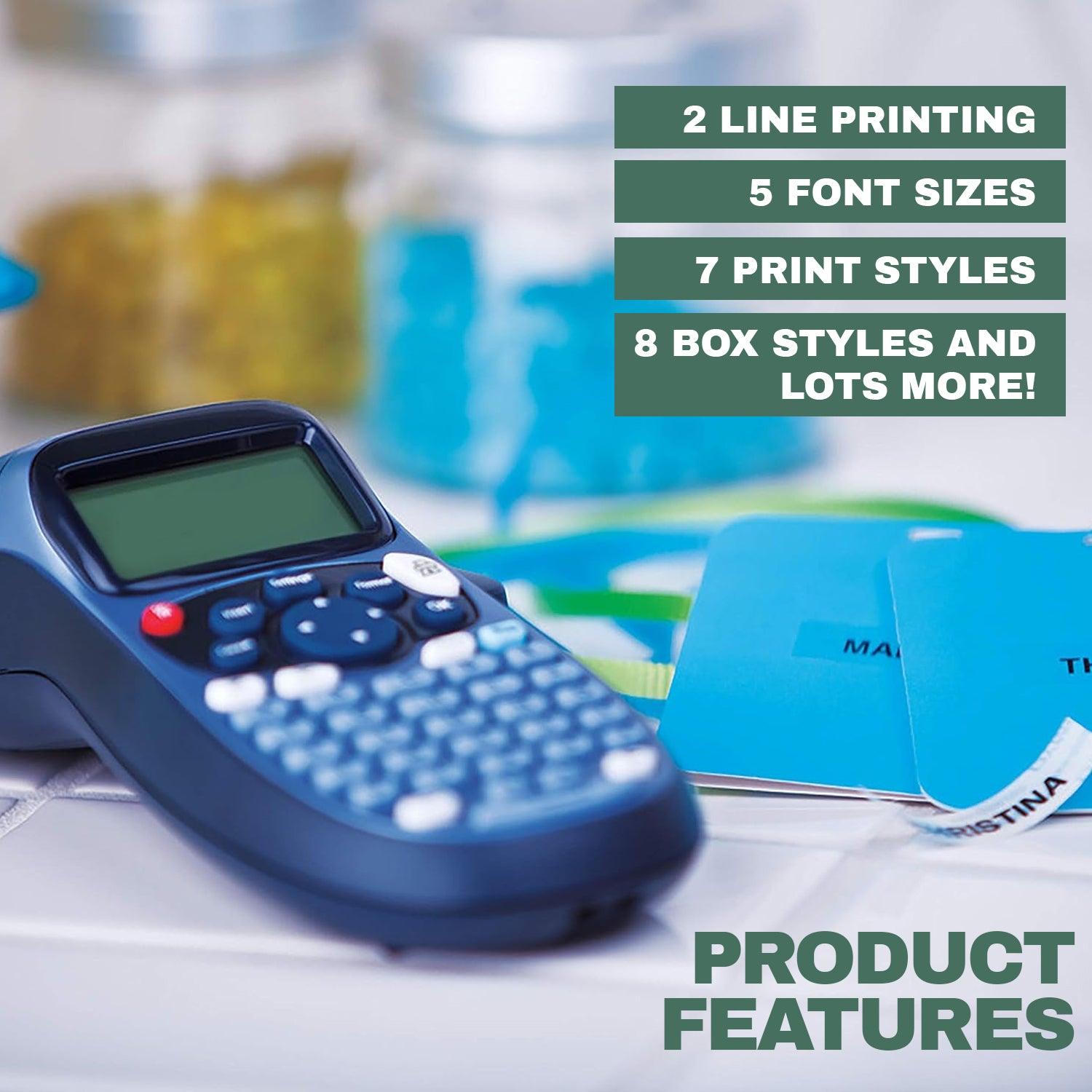 Portable Label Printer - LT-100H Label Maker Starter Kit | Handheld Label Printer Machine | ABC Keyboard Label Printer with 13 Character LCD Screen | Paper, Clear Plastic Label Tape & Machine Holder LT 100H + Stater Pack Apparel & Accessories - Tophatter Daily Deals