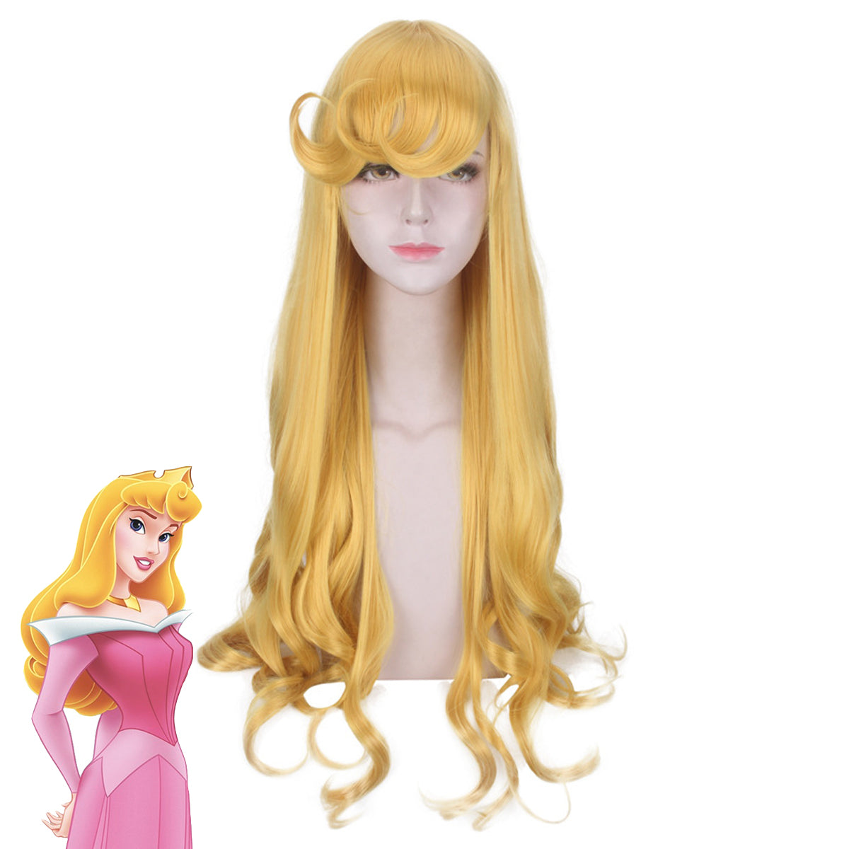 Lacos Disney Sleeping Beauty Aurora Princess Long Wavy Blonde Style Cosplay Wig Wig - Tophatter Daily Deals
