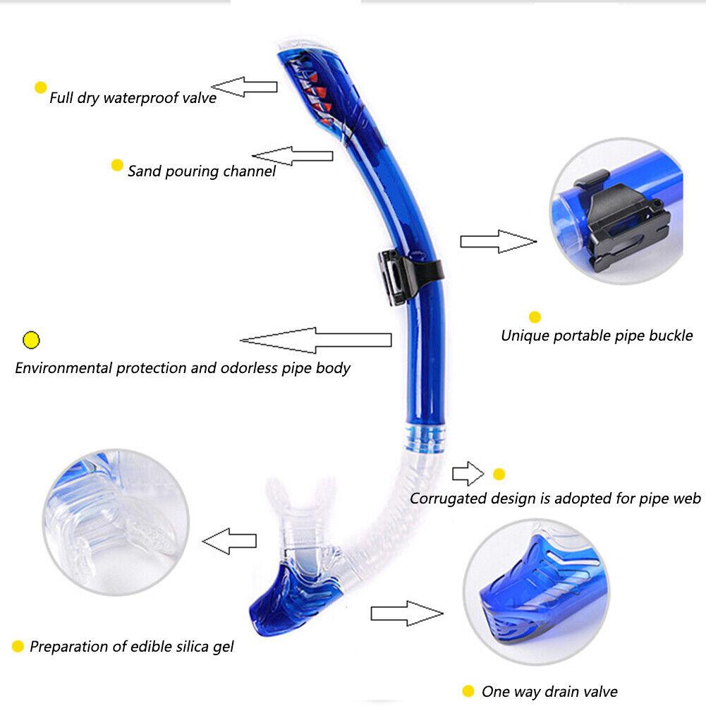 Swimming Breathing Tube - Dry Snorkel-Diving Snorkel For Scuba Diving Freediving Snorkeling With Top Dry Valve And Comfortable Mouthpiece Snorkel Swimming - Tophatter Daily Deals