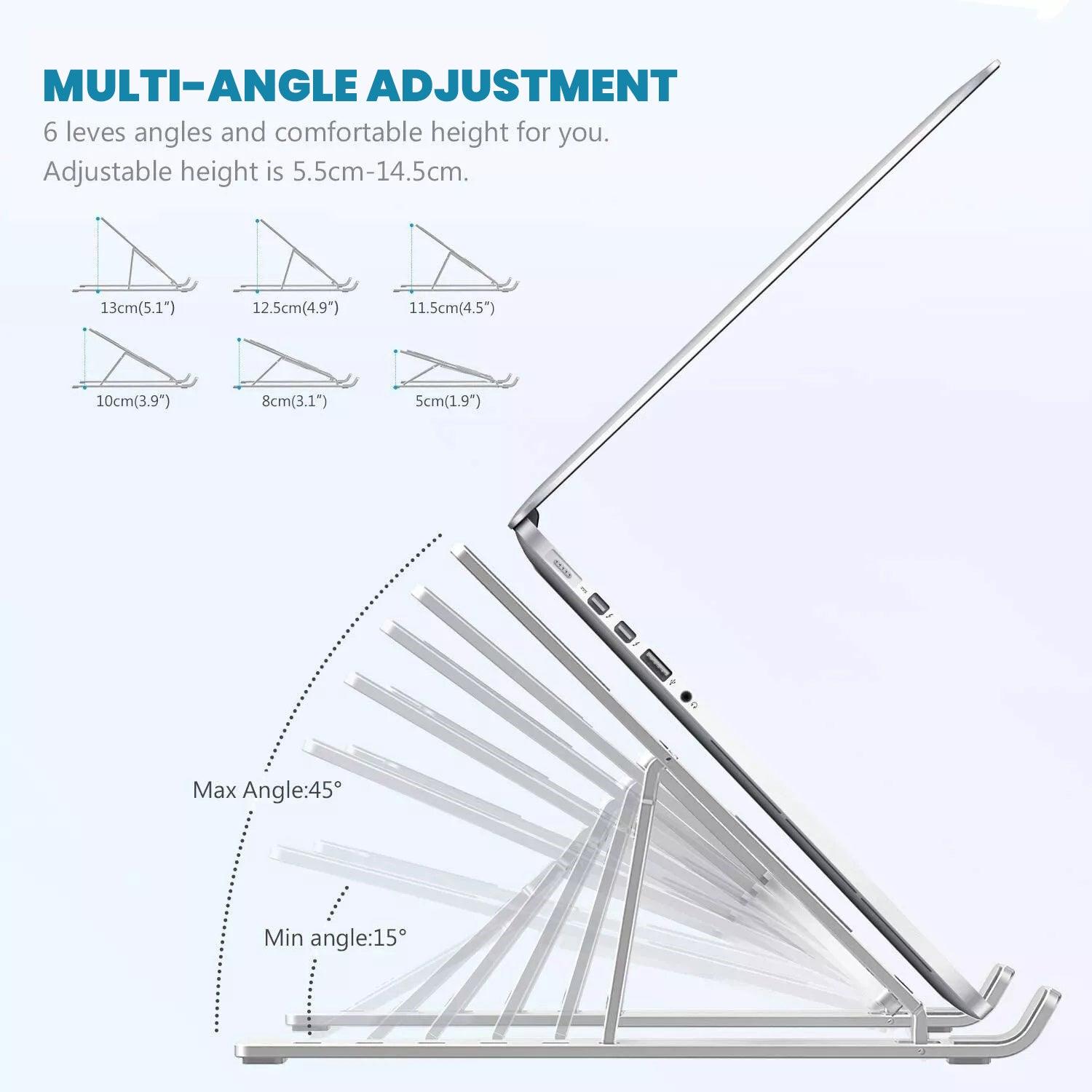 Adjustable Laptop Stand - Laptop Stand Folding Portable Tablet Desktop Holder Office Support UK Accessories - Tophatter Daily Deals