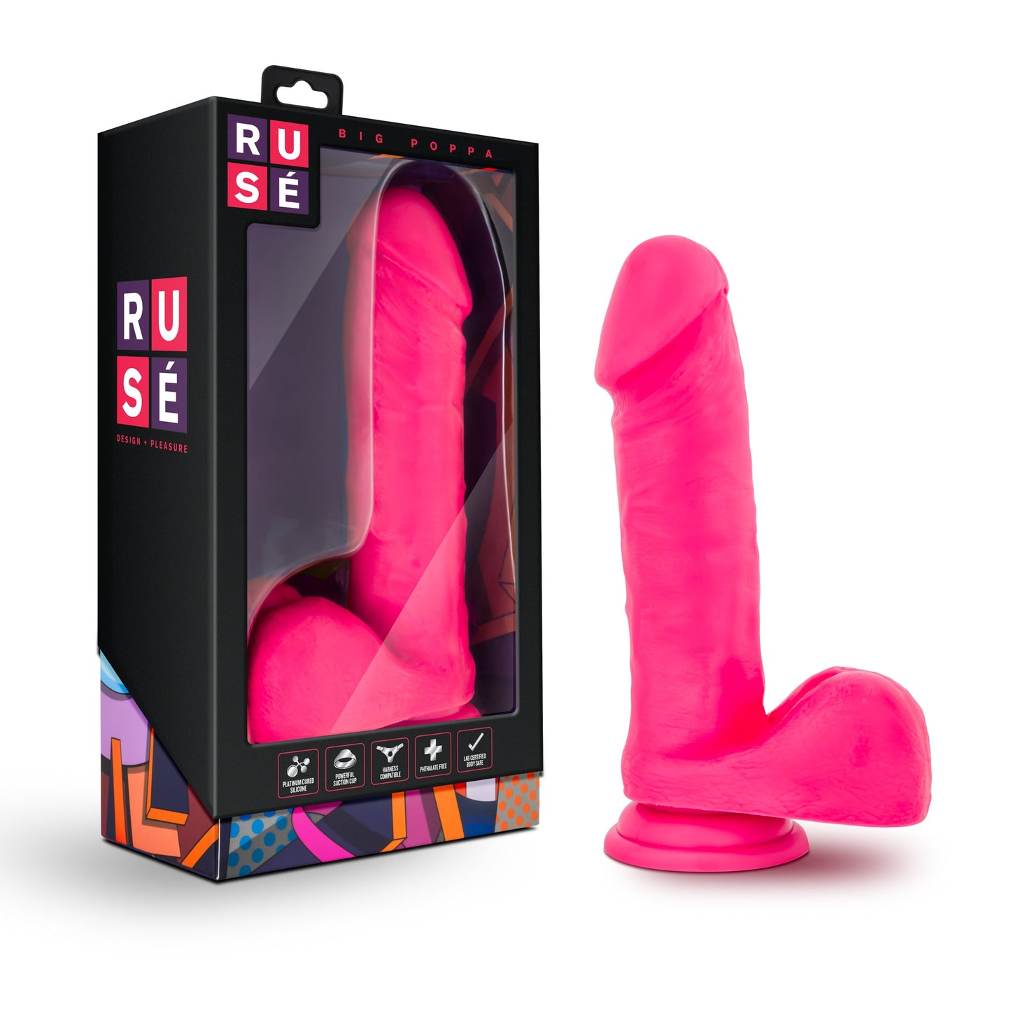 Ruse Big Poppa Hot Pink Dildo 6.6 Inch Insertable Length > Dildos > Realistic Dildos - Tophatter Daily Deals