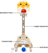 Basketball Hoop for Kids - Large Basketball Hoop Set for Kids 3-in-1 Kids Flashing Basketball Stand Sports & Outdoor - Tophatter Daily Deals