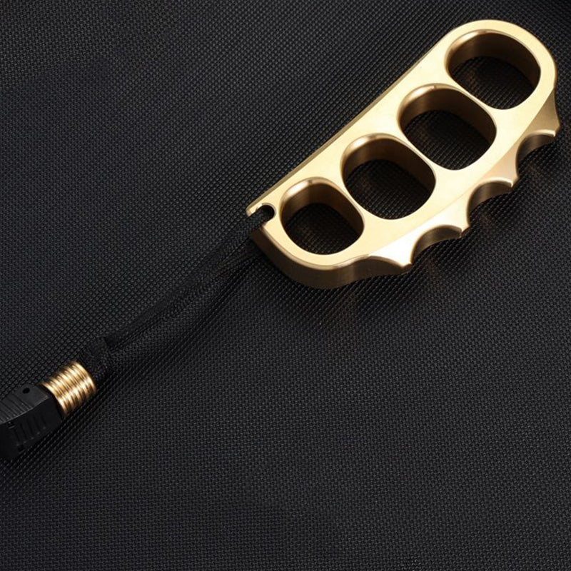 Large Solid Pea Brass Knuckle Duster Self-Defense Broken Window - Tophatter Daily Deals