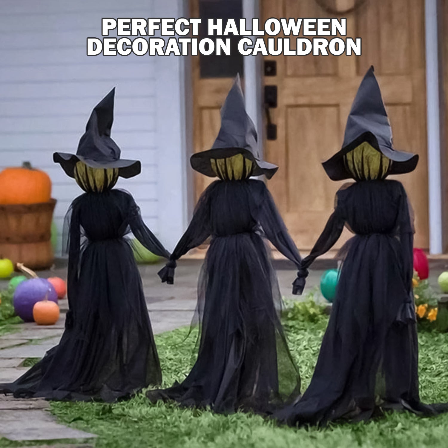 Light Up Witches – Outdoor Large Witches Cauldron on Tripod with Light Yard Light Up Witches - Tophatter Daily Deals