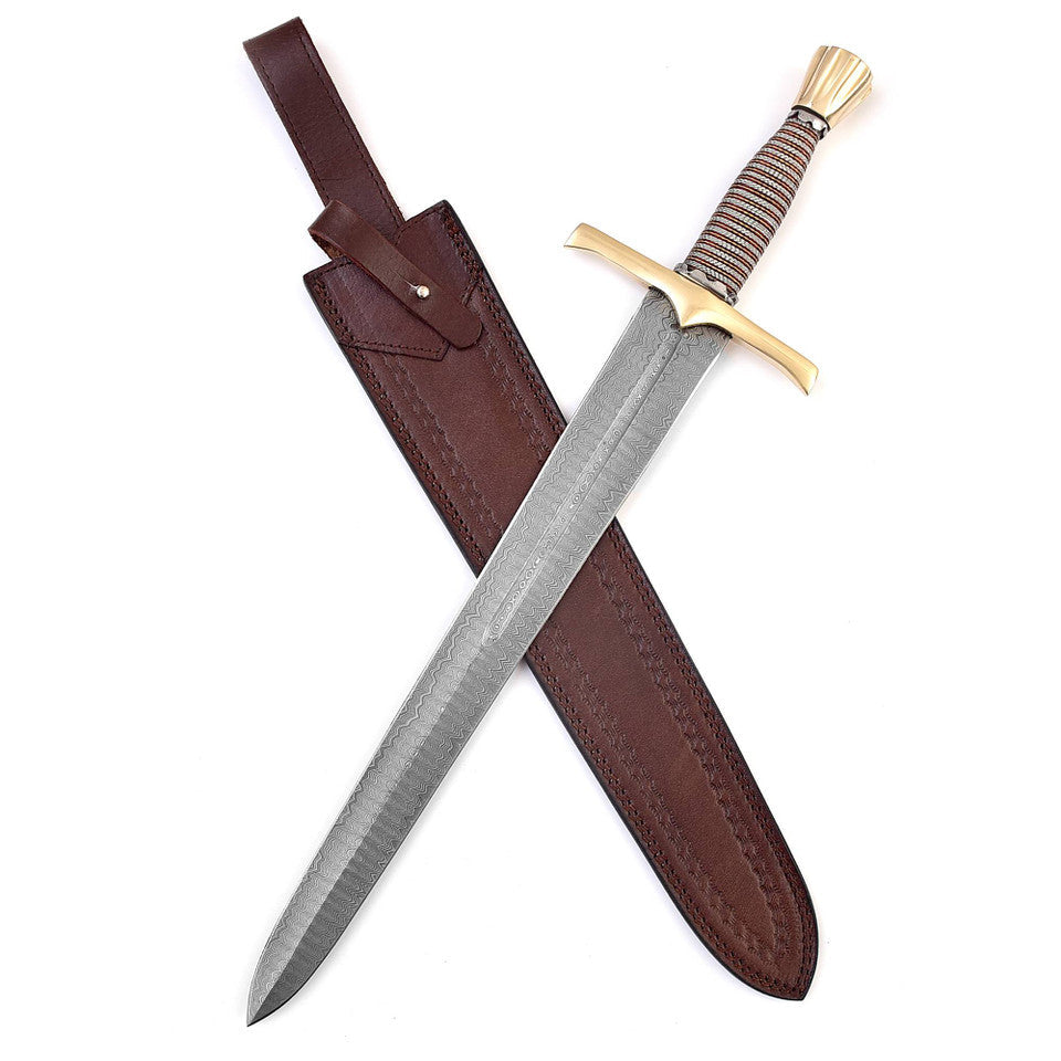 Lay Waste Damascus Steel Medieval Short Sword Swords - Tophatter Daily Deals
