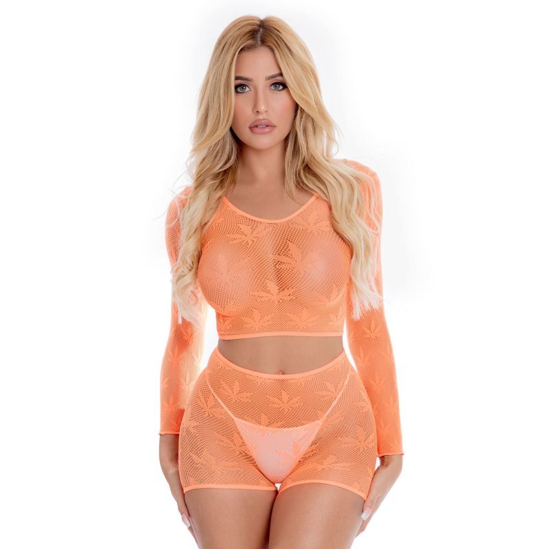 Leaf It To Me Short Set in Orange > Clothes > Bra Sets - Tophatter Daily Deals
