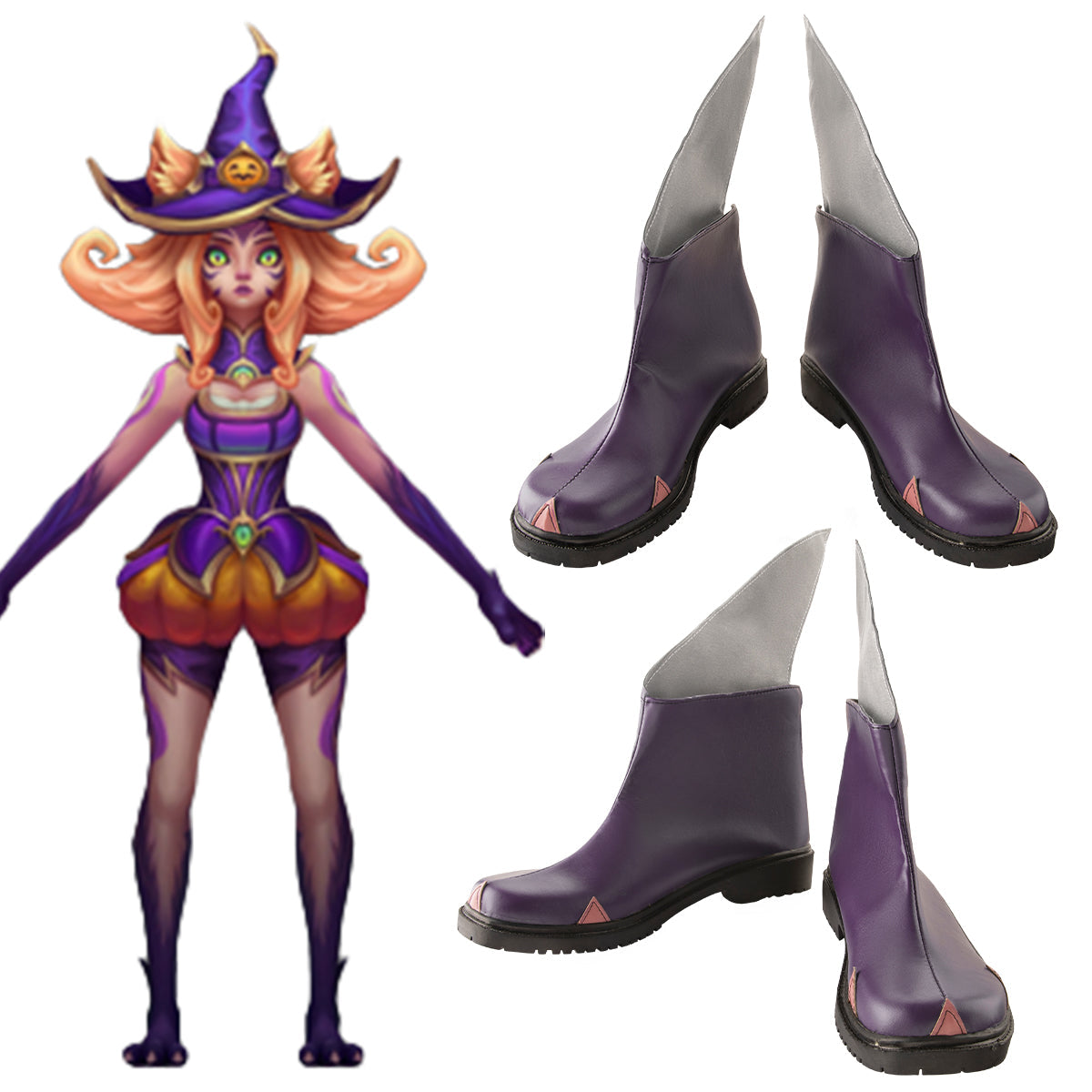 League of Legends LOL Halloween Bewitching Neeko Purple Cosplay Shoes Shoes/Boots - Tophatter Daily Deals