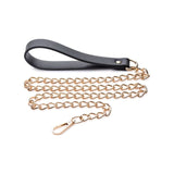 Leashed Lover Black and Gold Chain Leash Adult Bondage Accessory > Bondage Gear > Collars & Leashes - Tophatter Daily Deals