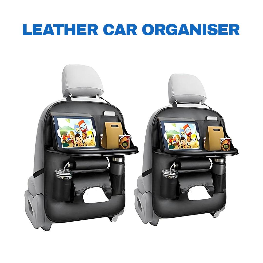 Car Back Seat Organiser - Leather Car Organiser Bag Multi Pocket Holder Back Seat Storage Tidy Bag Car Accessories - Tophatter Daily Deals
