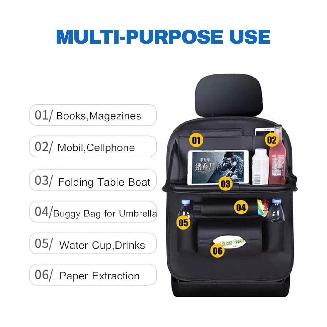Car Back Seat Organiser - Leather Car Organiser Bag Multi Pocket Holder Back Seat Storage Tidy Bag Car Accessories - Tophatter Daily Deals