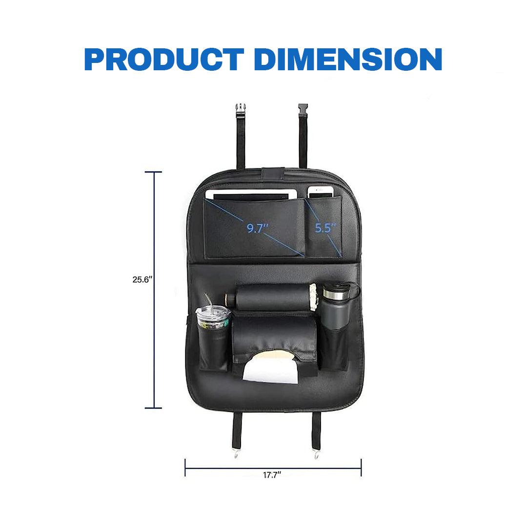 Car Back Seat Organiser - Leather Car Organiser Bag Multi Pocket Holder Back Seat Storage Tidy Bag Car Accessories - Tophatter Daily Deals