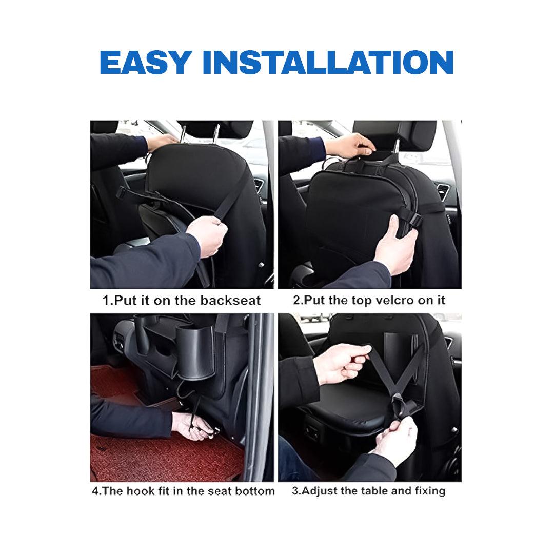 Car Back Seat Organiser - Leather Car Organiser Bag Multi Pocket Holder Back Seat Storage Tidy Bag Car Accessories - Tophatter Daily Deals