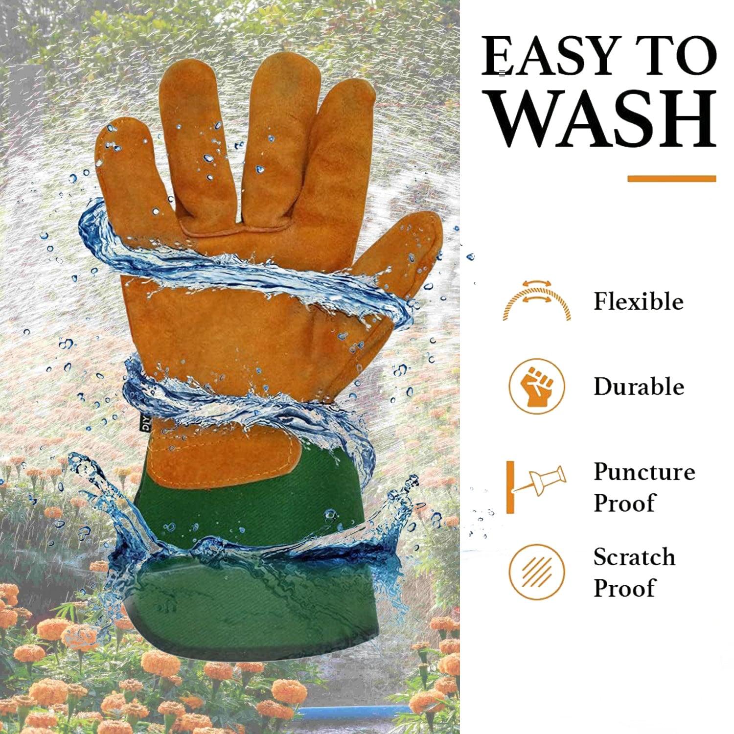 Thorn Proof Garden Gloves - Leather Gardening Gloves Thorn Proof Ladies Men Safety Suede Heavy Duty Garden Home - Tophatter Daily Deals