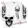 Hot Leathers Ghost Skull White Long Sleeve Shirt Bob's Favorite Logo Mens Long Sleeve - Tophatter Daily Deals