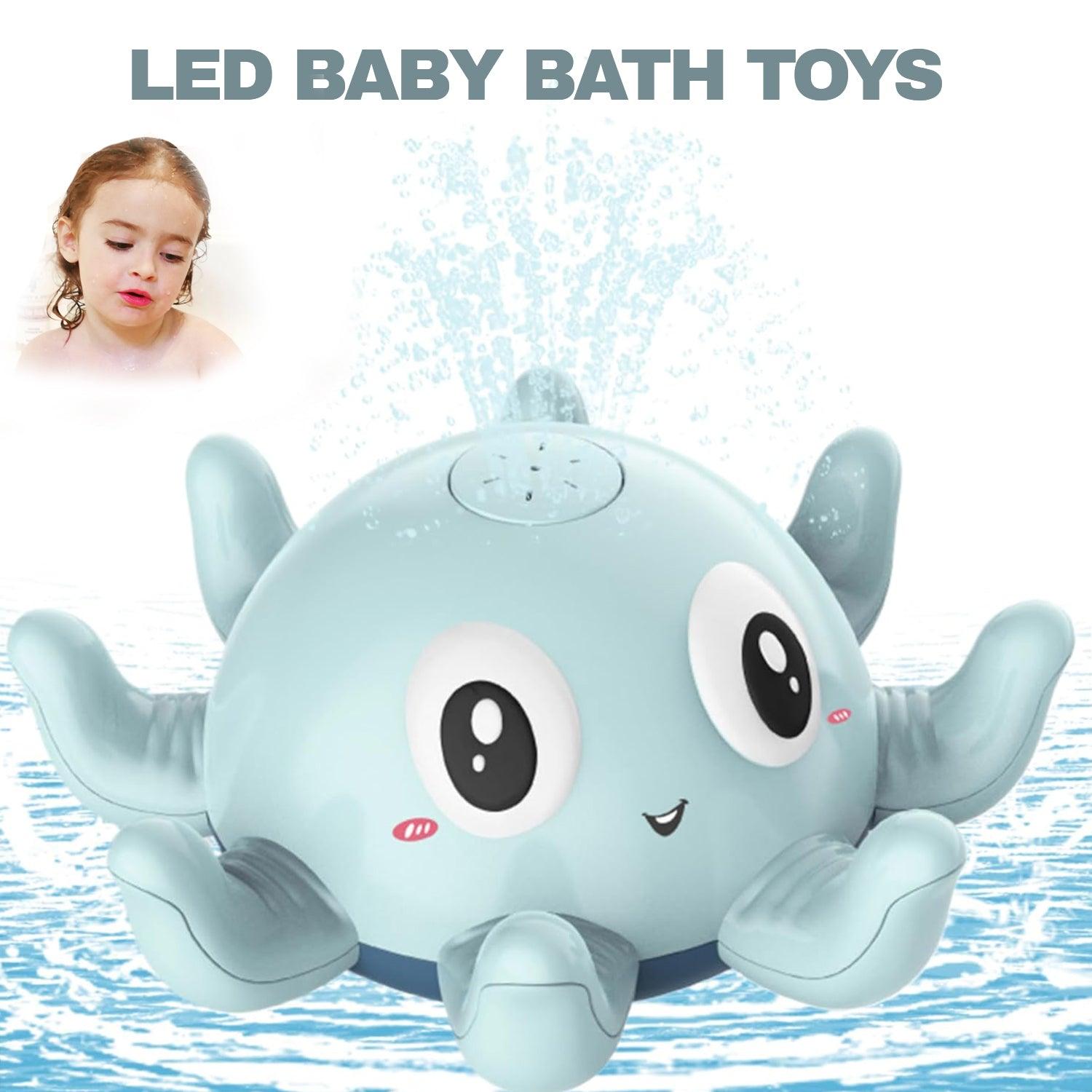 Bath Octopus Toy - LED Baby Bath Toys Octopus Water Sprinkler Pool Toys Toddlers Baby & Toddler - Tophatter Daily Deals