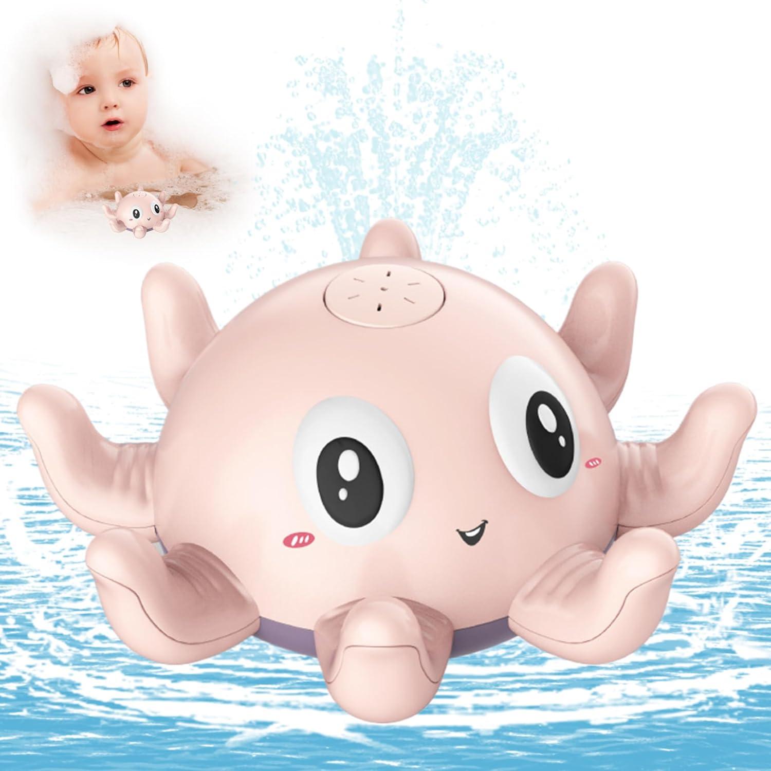 Bath Octopus Toy - LED Baby Bath Toys Octopus Water Sprinkler Pool Toys Toddlers Pink Baby & Toddler - Tophatter Daily Deals