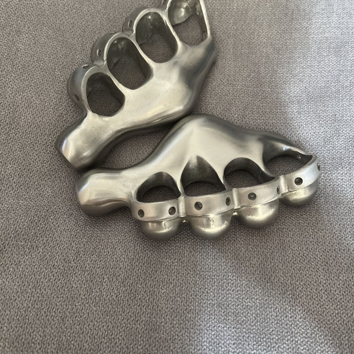 Left and Right Hand Stainless Steel Knuckle Duster Boxing Self Defense Four Finger Buckle Window Breaker Outdoor EDC Tool - Tophatter Daily Deals