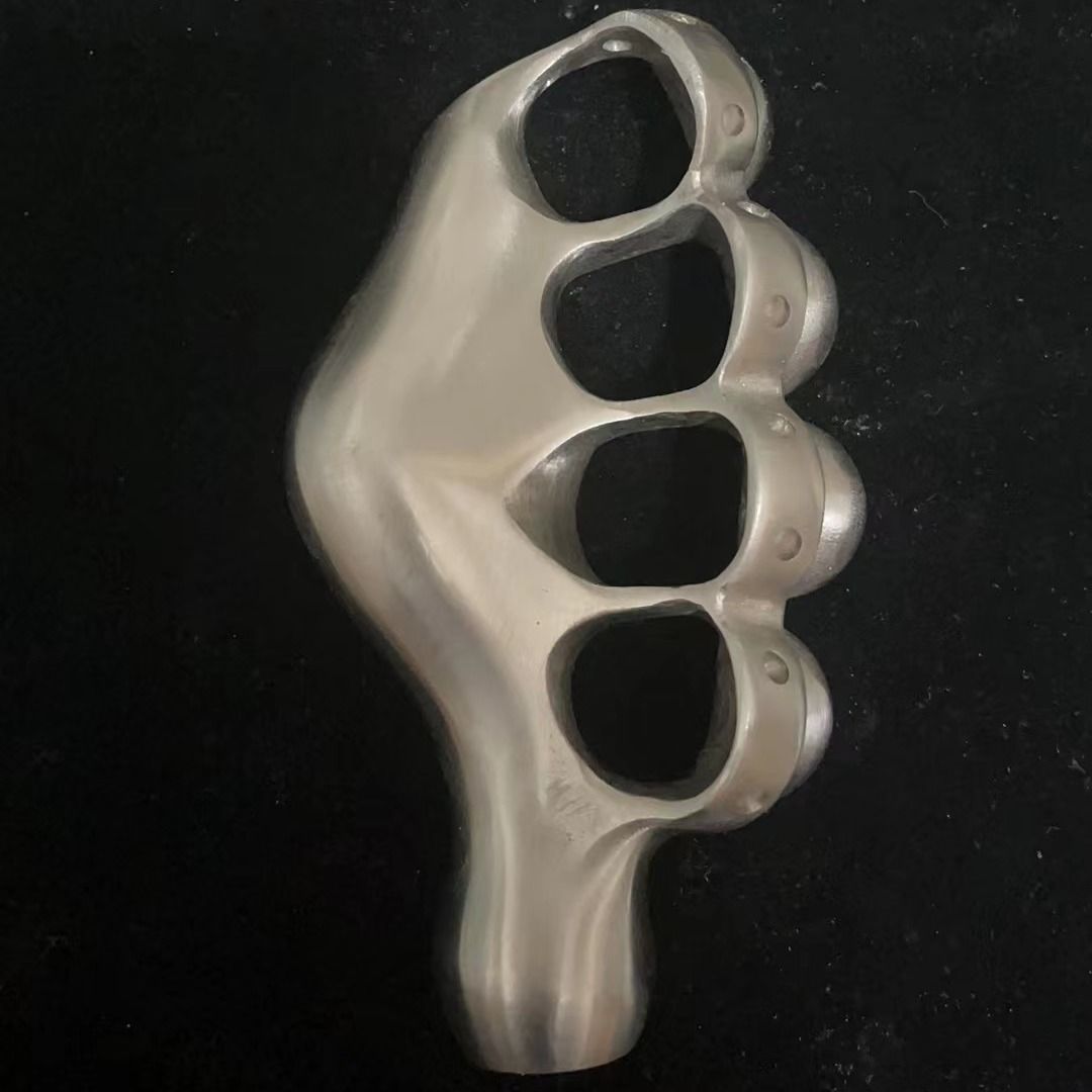 Left and Right Hand Stainless Steel Knuckle Duster Boxing Self Defense Four Finger Buckle Window Breaker Outdoor EDC Tool - Tophatter Daily Deals