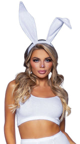 Leg Avenue White Bendable Velvet Bunny Ear Headband Accessory > Clothes > Costumes > Womens - Tophatter Daily Deals