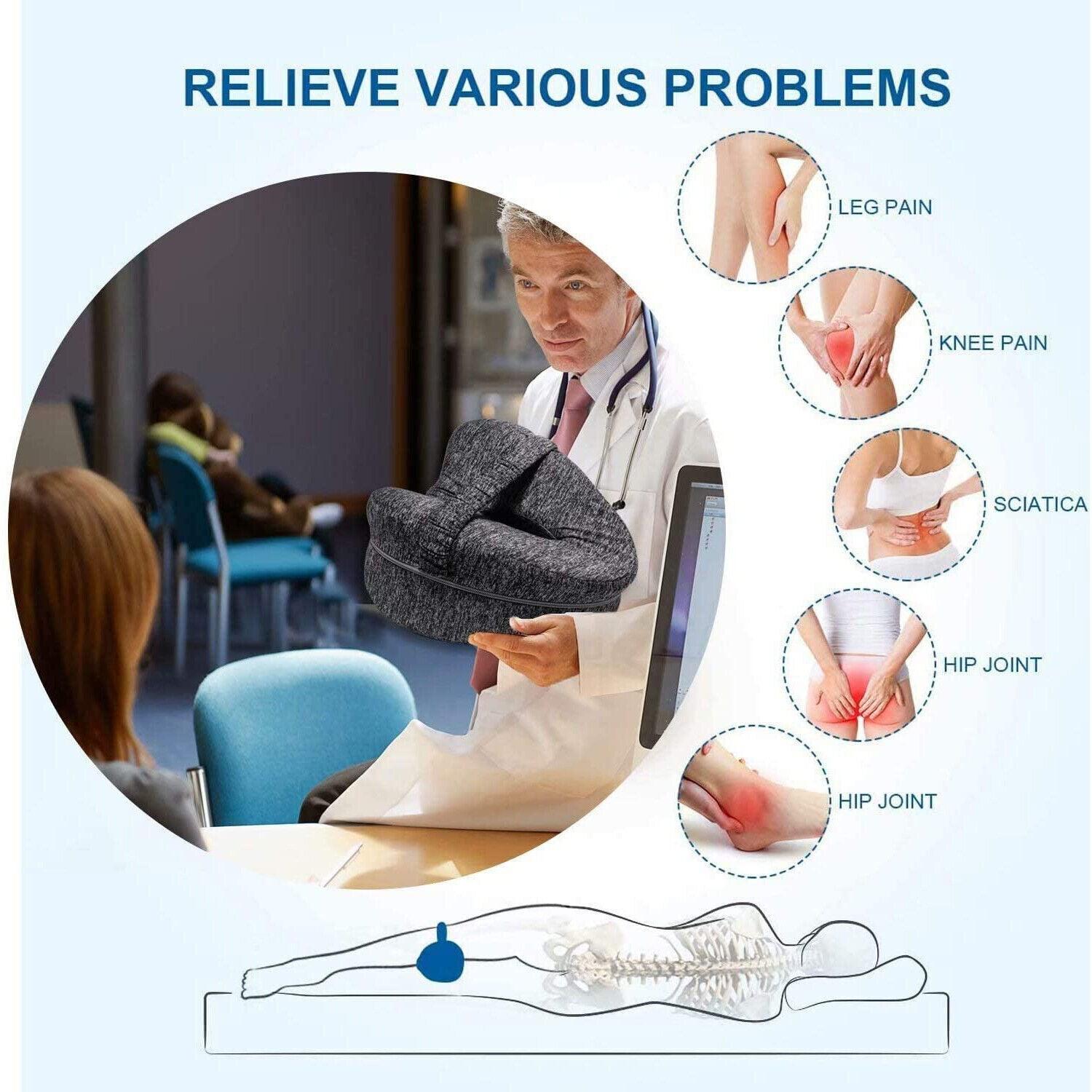 Knee Pillow for Sleeping on Side - Leg Pillow Orthopedic Memory Leg Knees Pain Cushion for Side Sleeper Sleeping Pillow - Tophatter Daily Deals