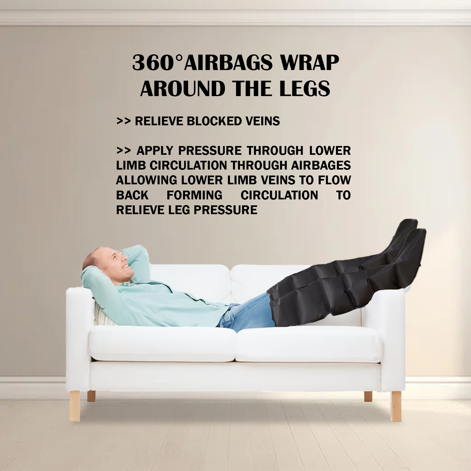 Leg Compression Boots – Air Compression Therapy for Circulation & Muscle Recovery Leg compression boots - Tophatter Daily Deals