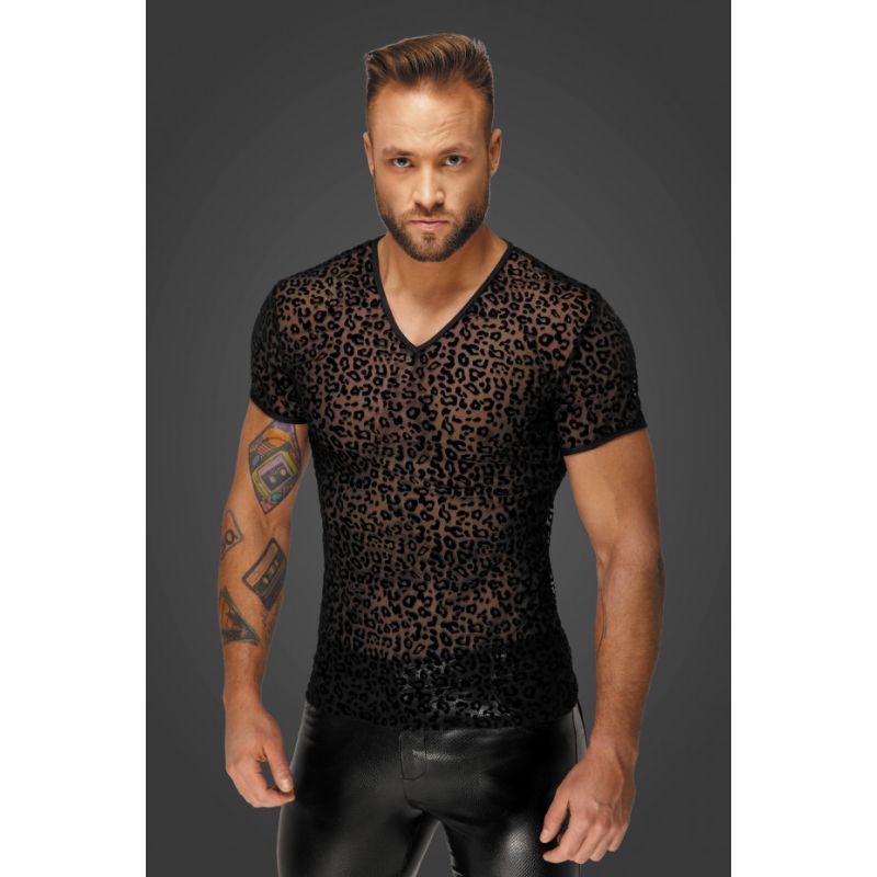 Leopard Flock V Neck T Shirt for Men > Clothes > Mens Apparel - Tophatter Daily Deals