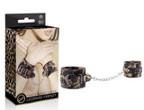 Leopard Frenzy Fancy Wrist Cuffs Adjustable Size with D Ring Chain 5.5 to 8.3 Inch Circumference > Bondage Gear > Restraints - Tophatter Daily Deals