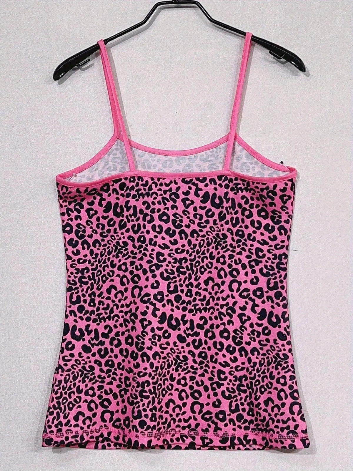 Leopard Print Cami Top, Casual Crew Neck Sleeveless Slim Spaghetti Strap Top For Spring & Summer, Women's Clothing - Tophatter Daily Deals