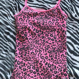 Leopard Print Cami Top, Casual Crew Neck Sleeveless Slim Spaghetti Strap Top For Spring & Summer, Women's Clothing Red - Tophatter Daily Deals