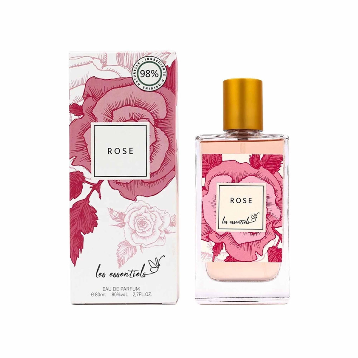 Les Essentials Rose Eau De Parfum 80ml Spray - Tophatter Daily Deals