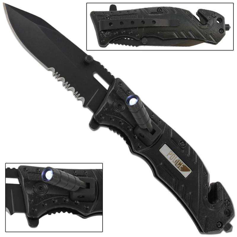 Lethal Defender Police Spring Assist Knife - Tophatter's Guns'N'Weapons Store Collectible Weapons - Tophatter Daily Deals